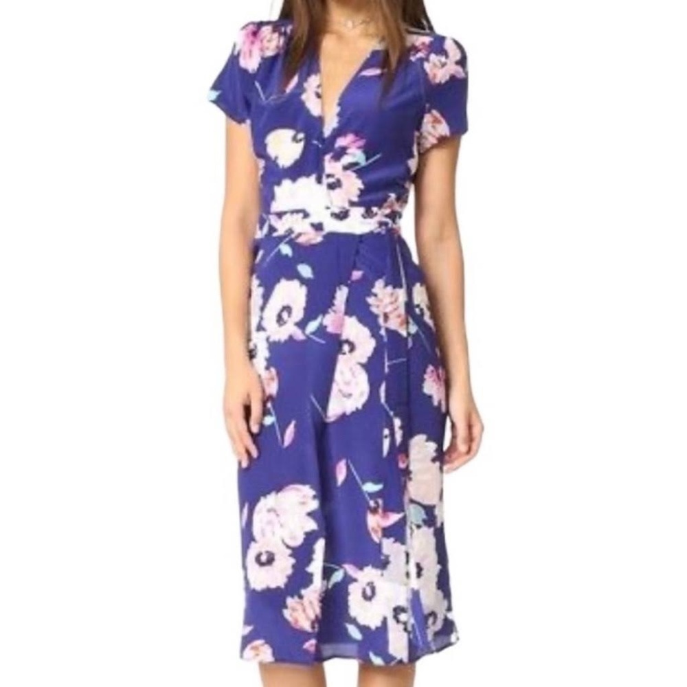 Yumi Kim Caught in the Midi Dress 100% Silk Poppy Iverson Size XS